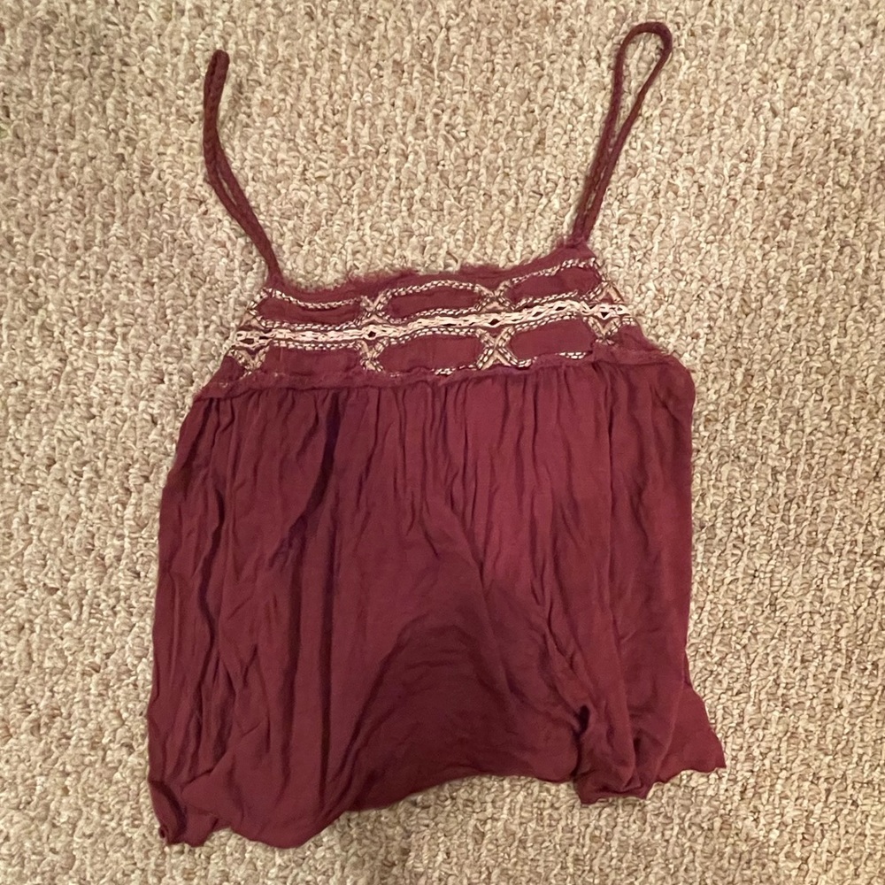 AMERICAN EAGLE MAROON TRIBAL TANK